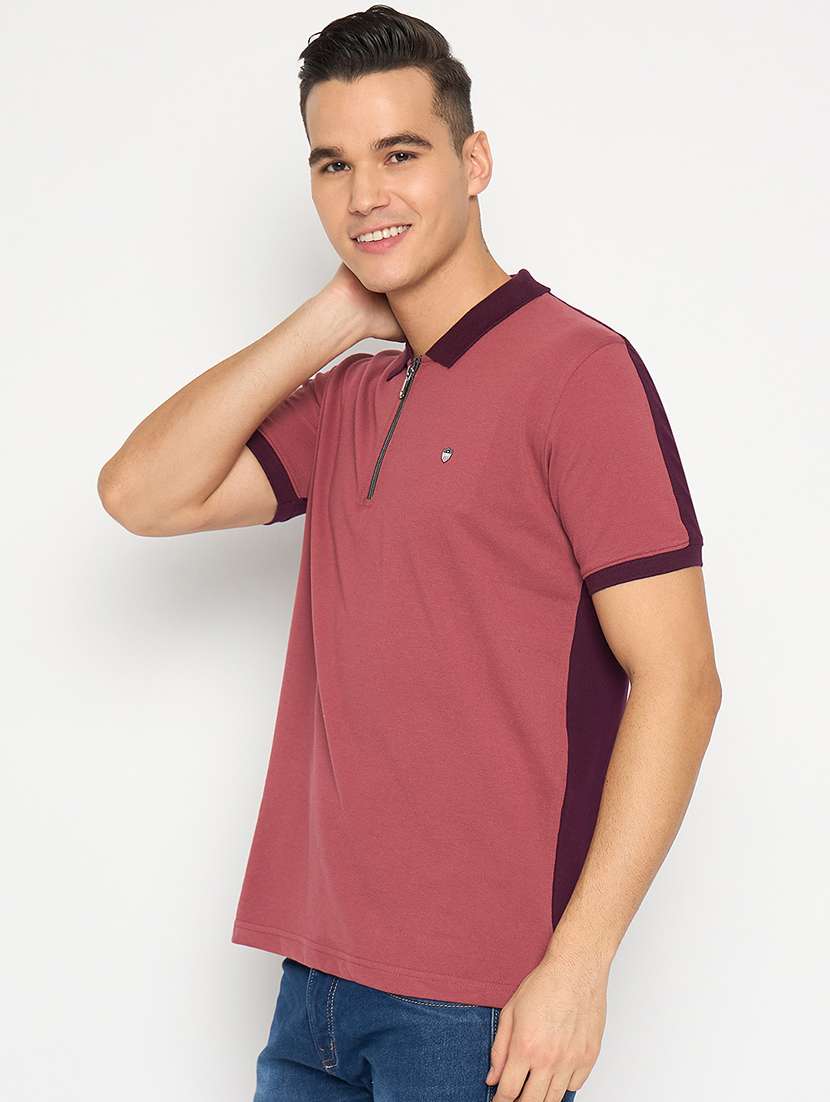 men color blocked short sleeve polo t-shirt - 22264645 -  Standard Image - 1