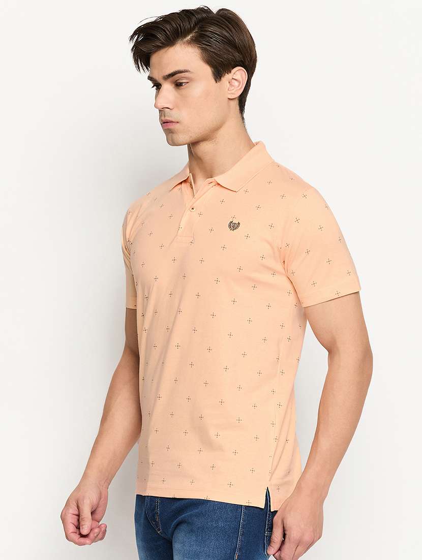 men printed short sleeve polo t-shirt - 22264660 -  Standard Image - 1