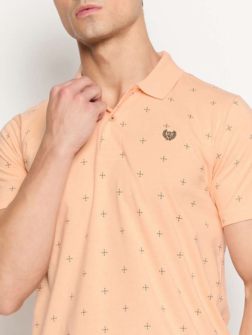 men printed short sleeve polo t-shirt - 22264660 -  Standard Image - 4