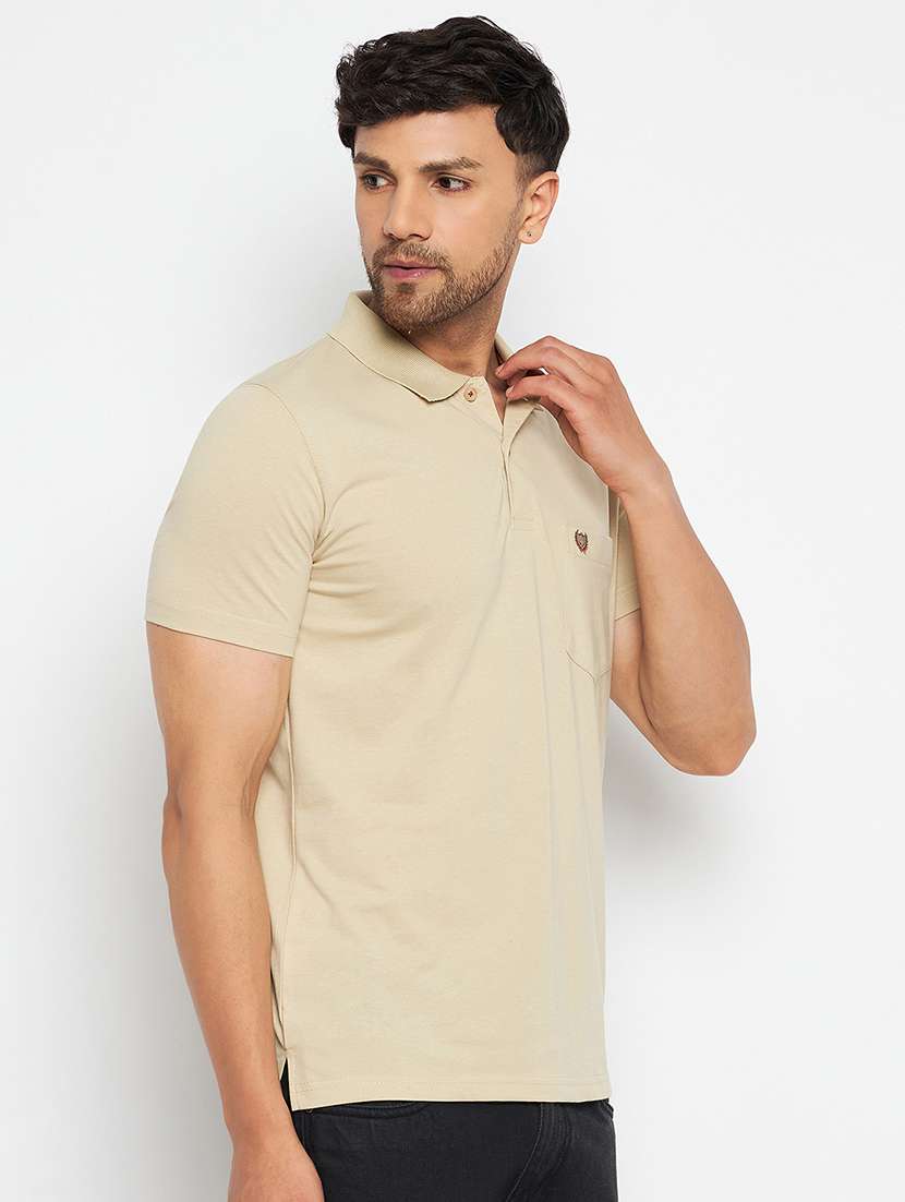 men solid short sleeve slim fit polo t-shirt - 22264670 -  Standard Image - 1