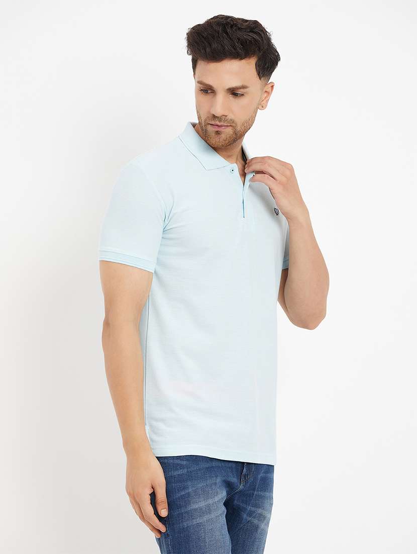 men solid short sleeve slim fit polo t-shirt - 22264673 -  Standard Image - 1