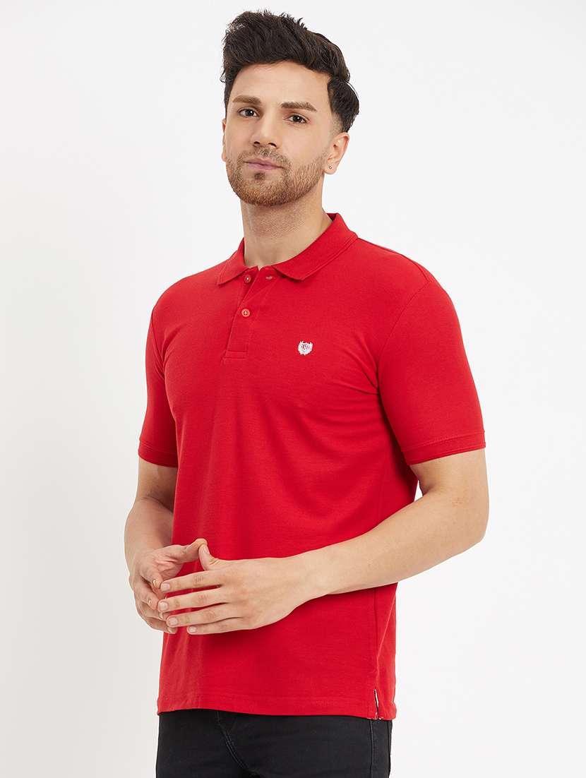 men solid short sleeve slim fit polo t-shirt - 22264674 -  Standard Image - 1