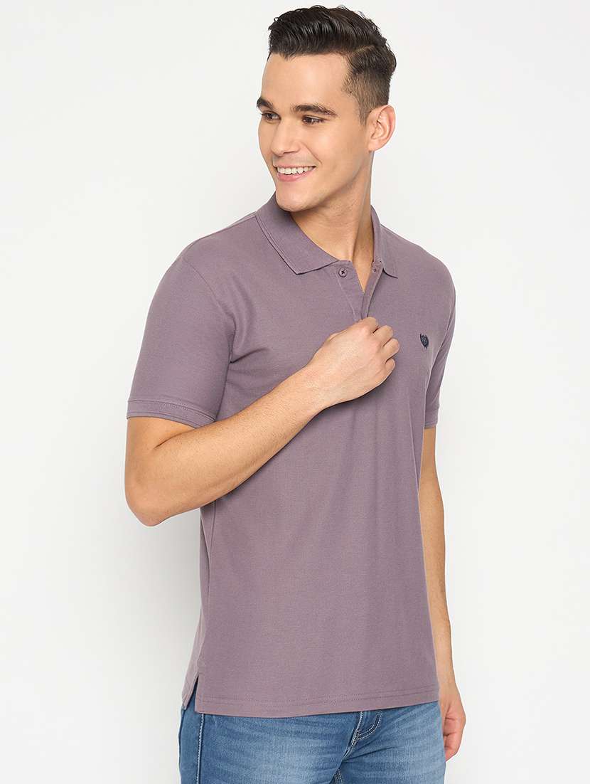 men solid short sleeve slim fit polo t-shirt - 22264675 -  Standard Image - 1