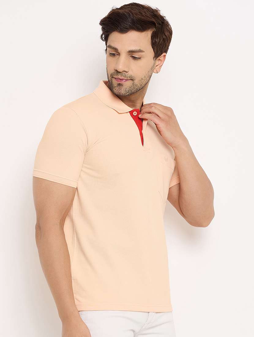 men solid short sleeve slim fit polo t-shirt - 22264678 -  Standard Image - 1