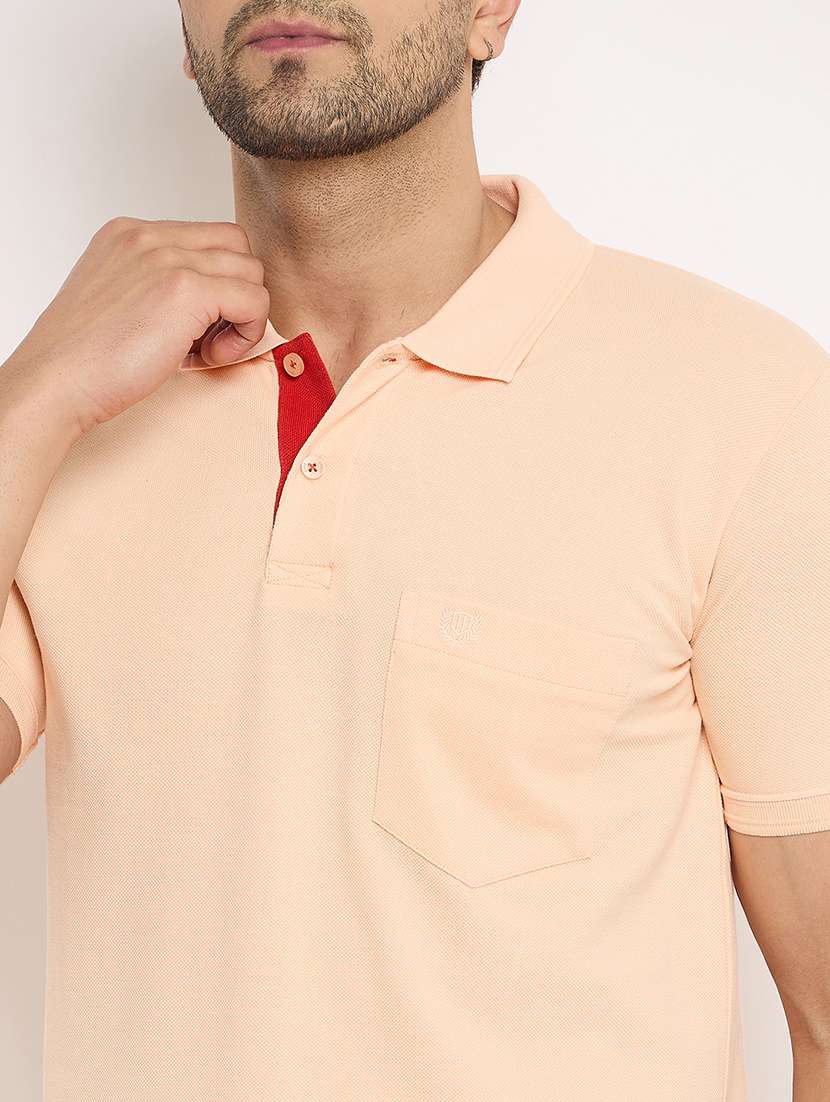 men solid short sleeve slim fit polo t-shirt - 22264678 -  Standard Image - 4