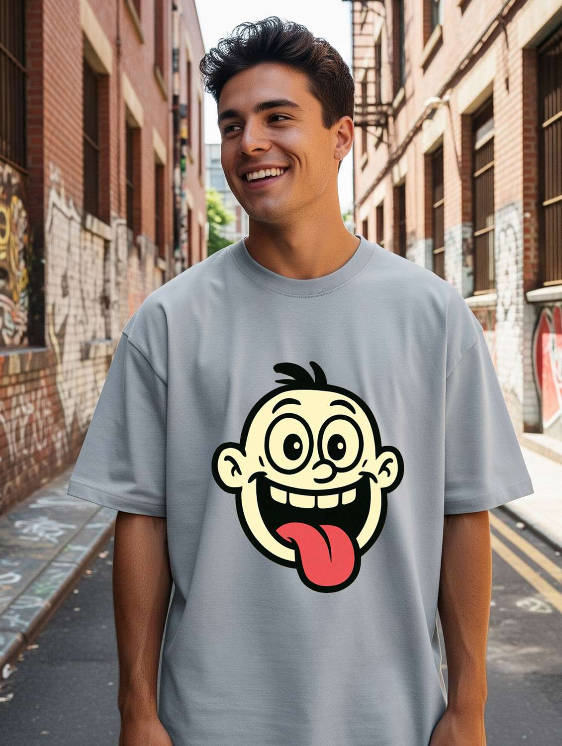 men printed short sleeve oversized t-shirt