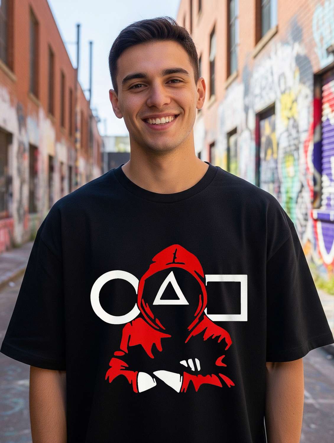 men printed short sleeve oversized t-shirt - 22264721 -  Standard Image - 1