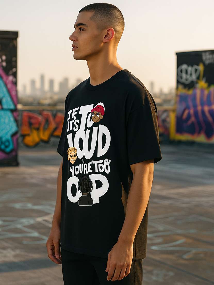 men printed short sleeve oversized t-shirt - 22264724 -  Standard Image - 1