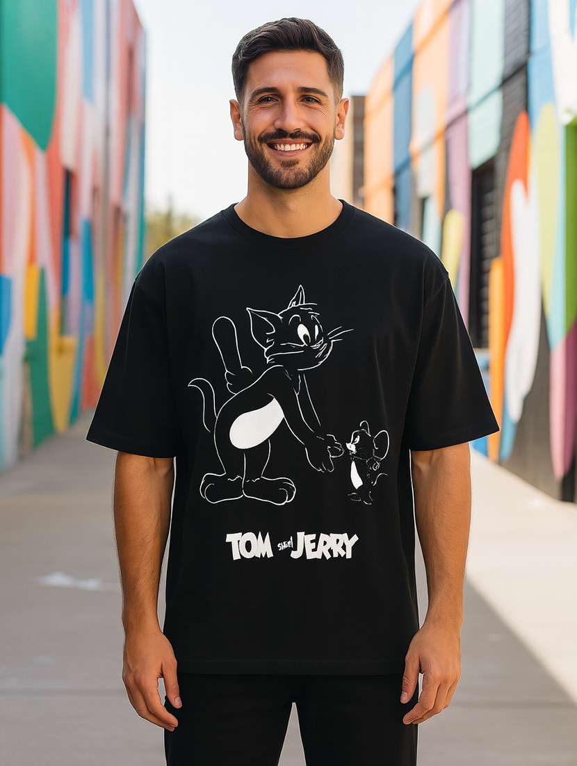 men printed short sleeve oversized t-shirt