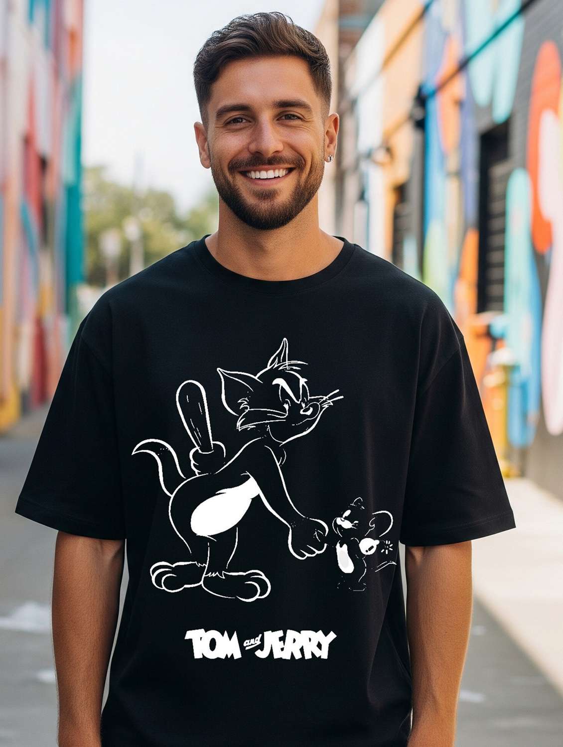 men printed short sleeve oversized t-shirt - 22264727 -  Standard Image - 1