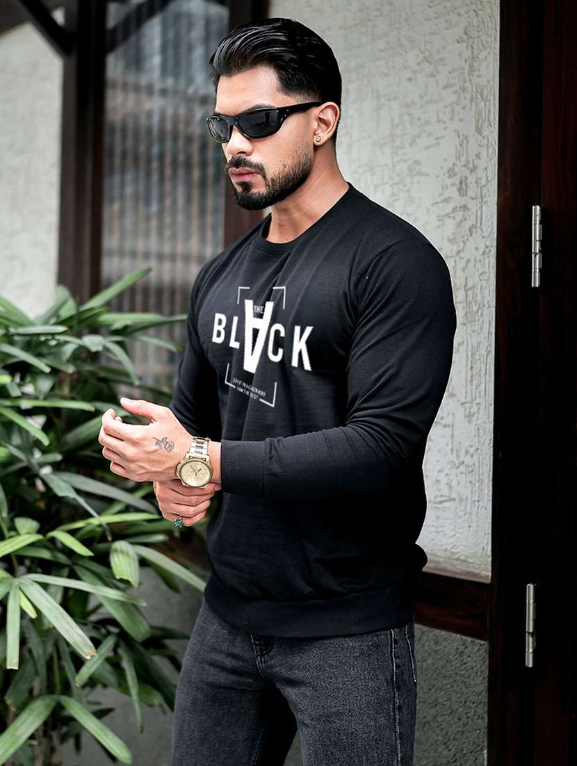 men typographic long sleeve regular fit sweatshirt - 22264728 -  Standard Image - 1