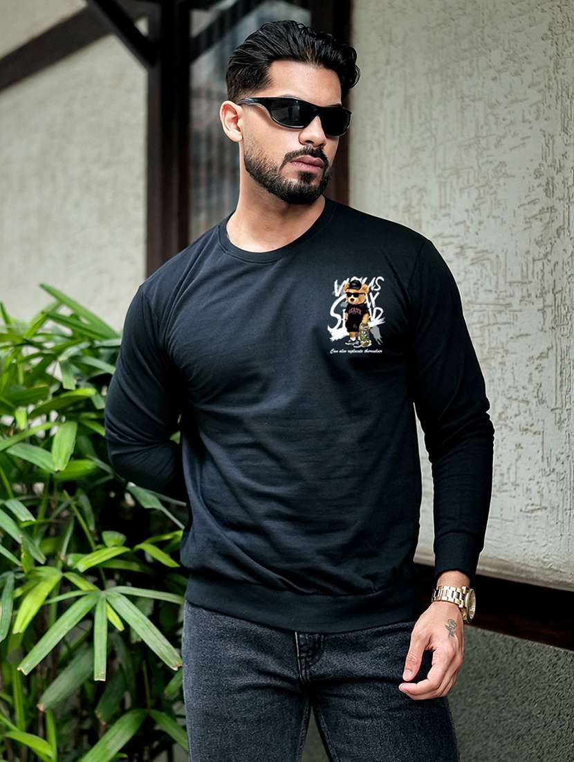 men printed long sleeve regular fit sweatshirt - 22264742 -  Standard Image - 1