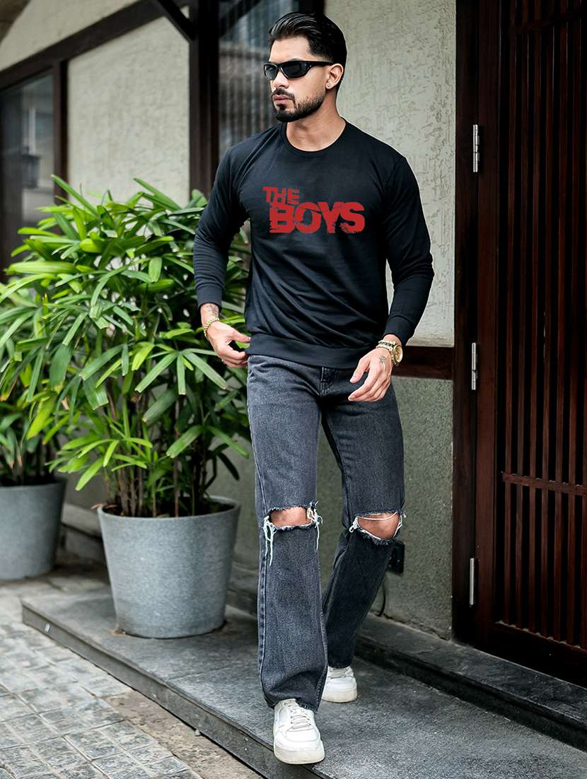men typographic long sleeve regular fit sweatshirt - 22264751 -  Standard Image - 4