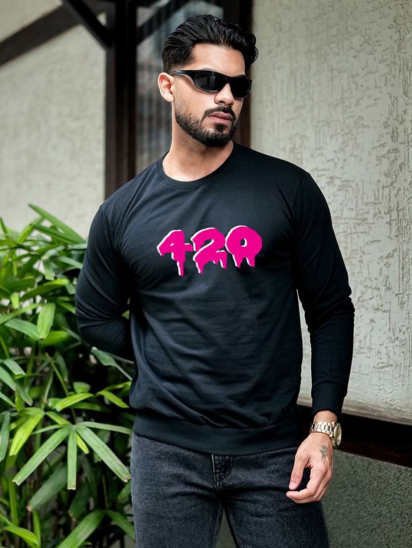 men printed long sleeve regular fit sweatshirt - 22264777 -  Standard Image - 1