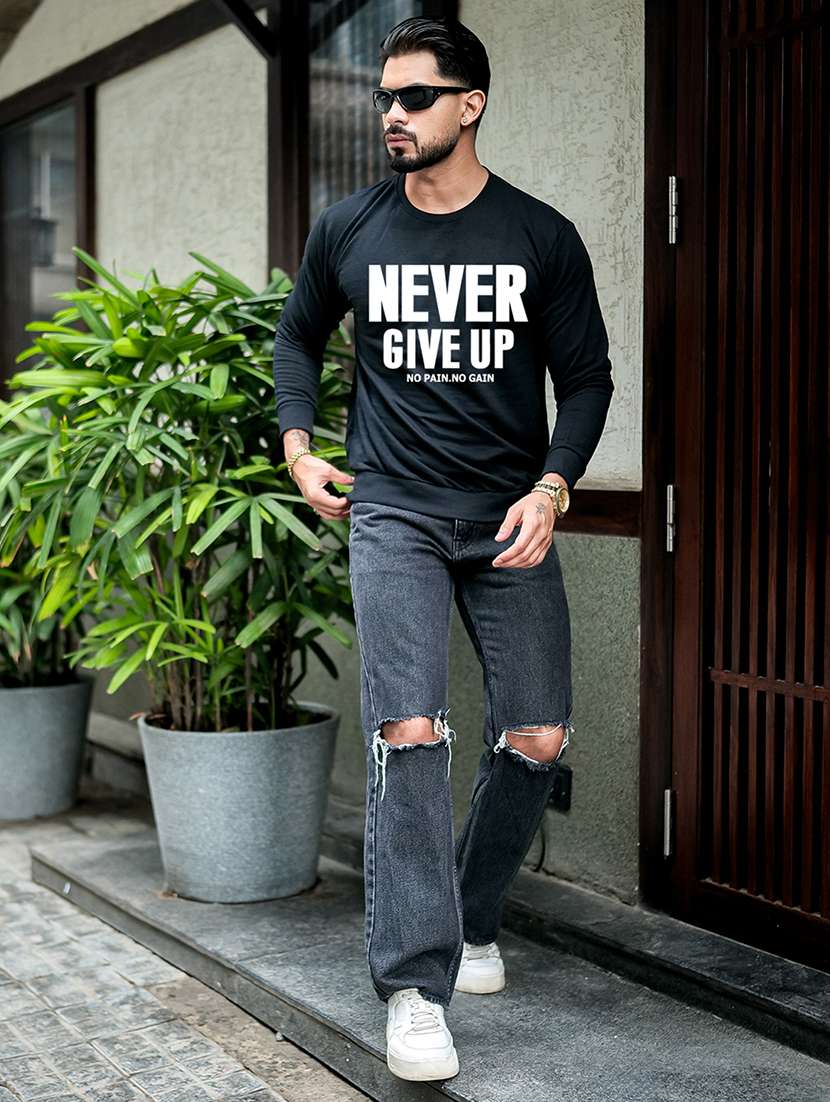 men typographic long sleeve regular fit sweatshirt - 22264802 -  Standard Image - 4