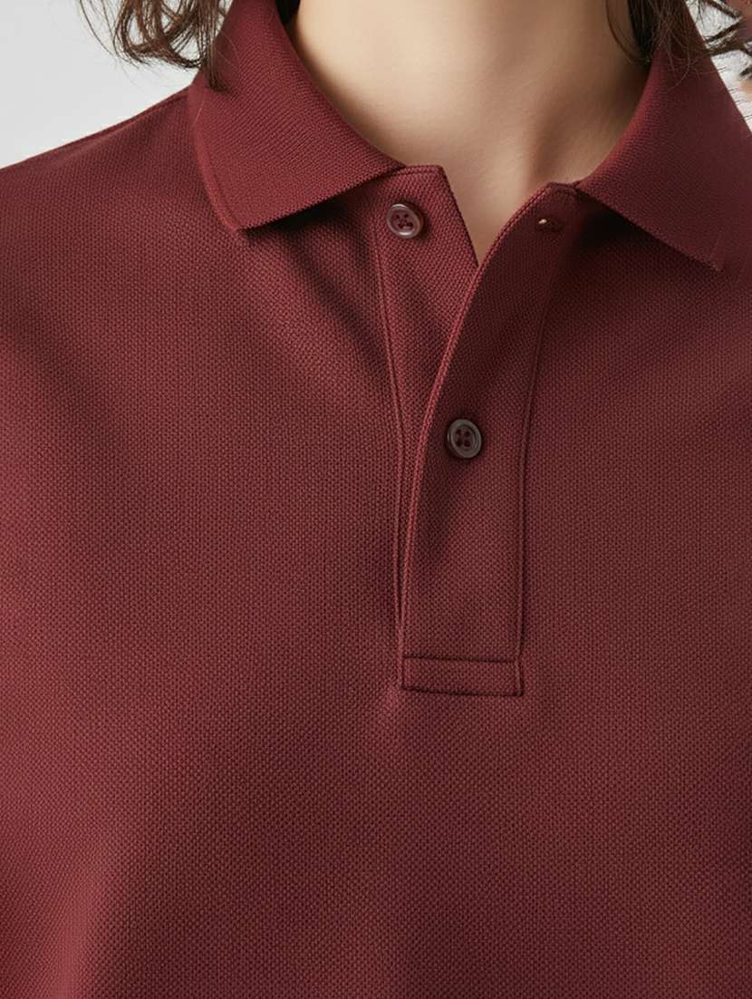 women printed short sleeve oversized polo t-shirt - 22264807 -  Standard Image - 4