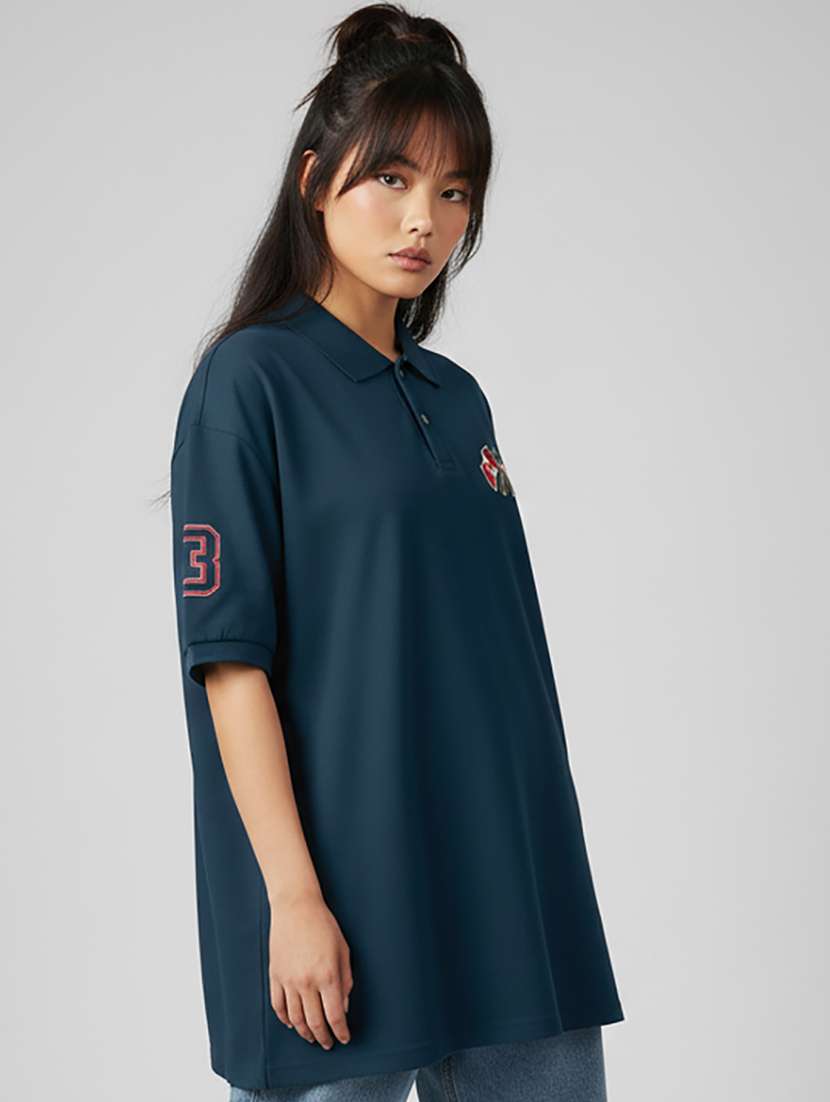 women short sleeve oversized polo t-shirt - 22264810 -  Standard Image - 1