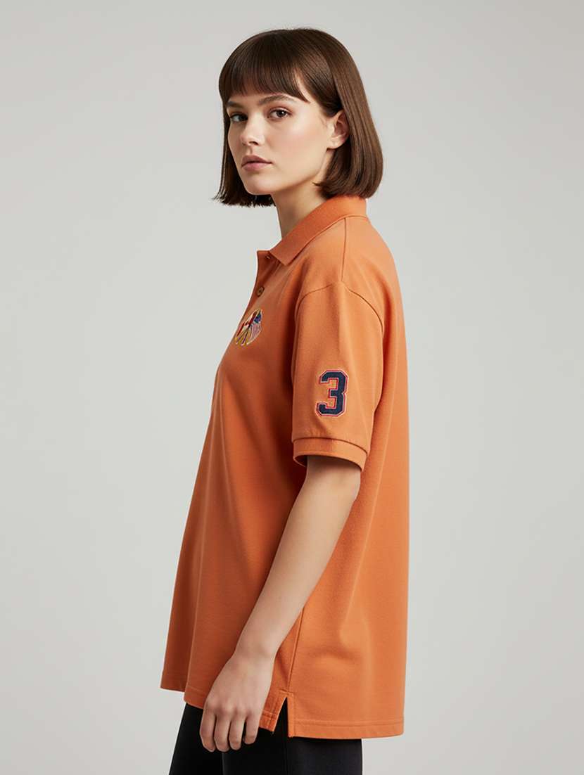 women short sleeve oversized polo t-shirt - 22264818 -  Standard Image - 1