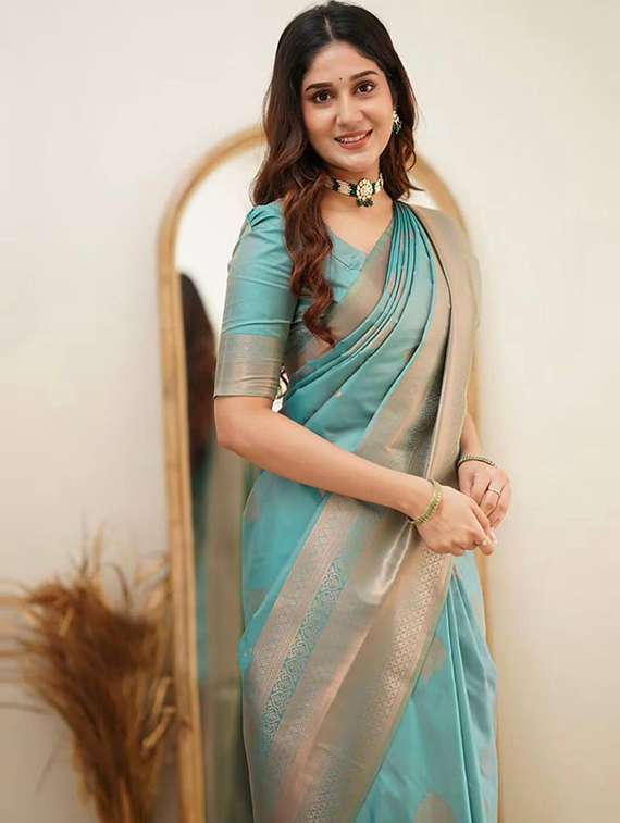 women self design bordered saree with blouse - 22264920 -  Standard Image - 4