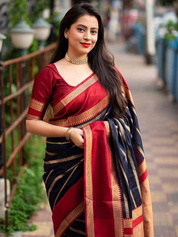 women self design southern silk saree with blouse - 22264965 -  Standard Image - 1