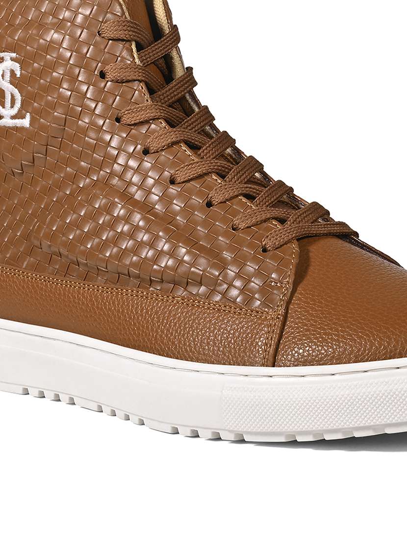 men tan lace up ankle length sneaker - 22264974 -  Standard Image - 4