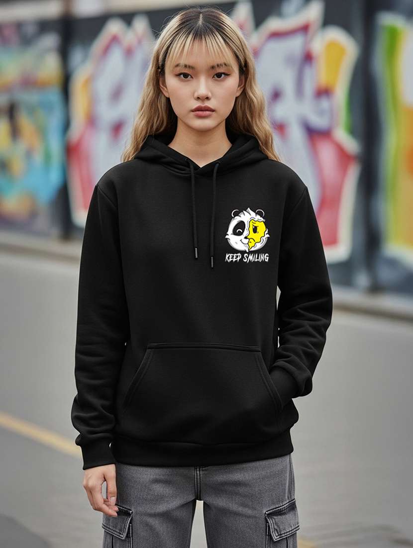 women printed long sleeve hooded sweatshirt - 22264983 -  Standard Image - 1