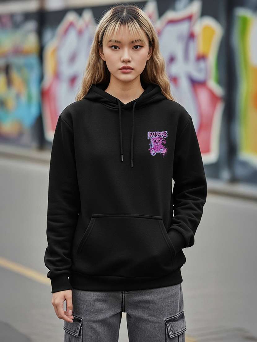 women printed long sleeve hooded sweatshirt - 22264987 -  Standard Image - 1
