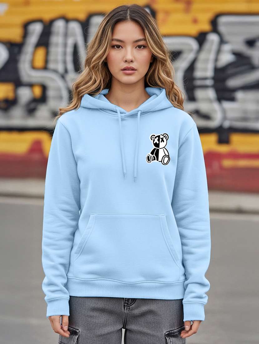 women printed long sleeve hooded sweatshirt - 22264990 -  Standard Image - 1