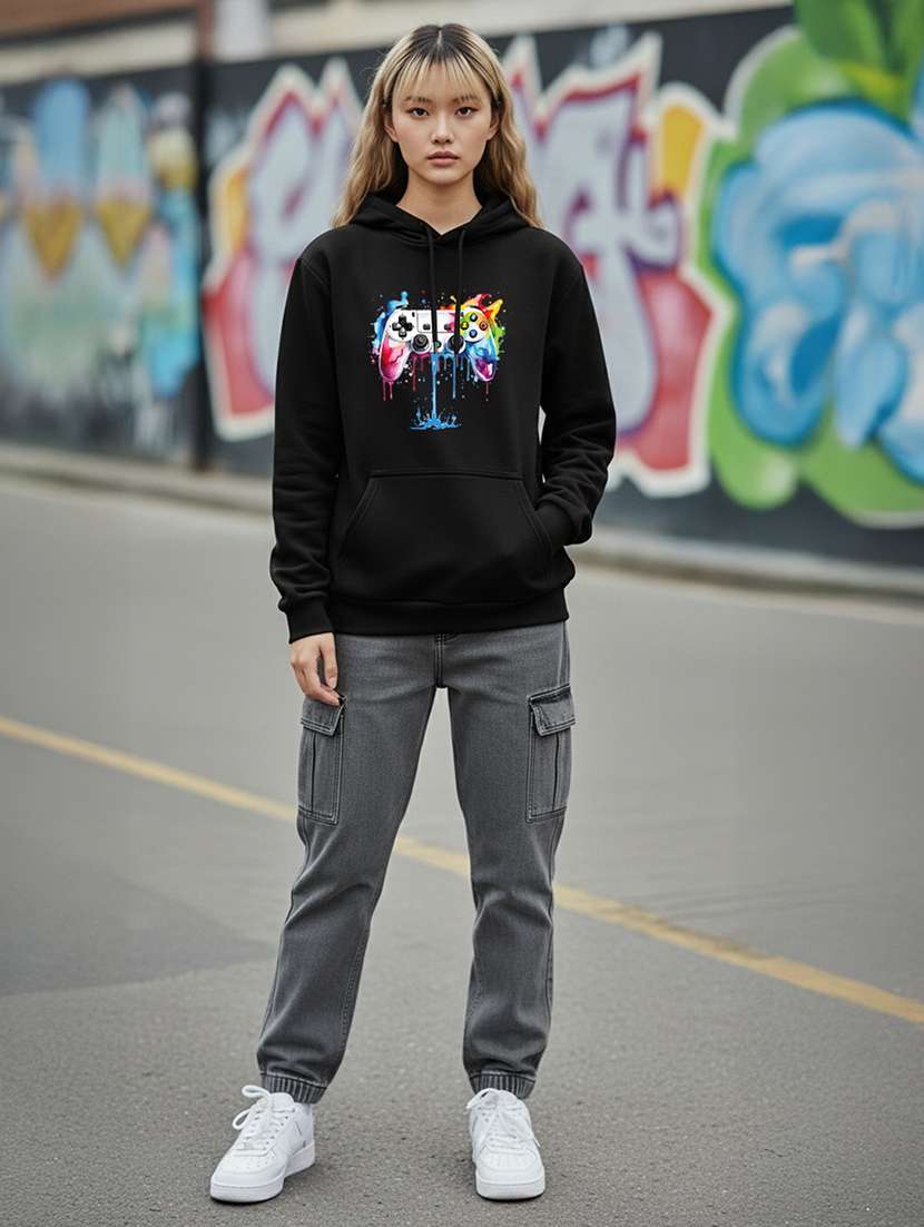women printed long sleeve hooded sweatshirt - 22264997 -  Standard Image - 4