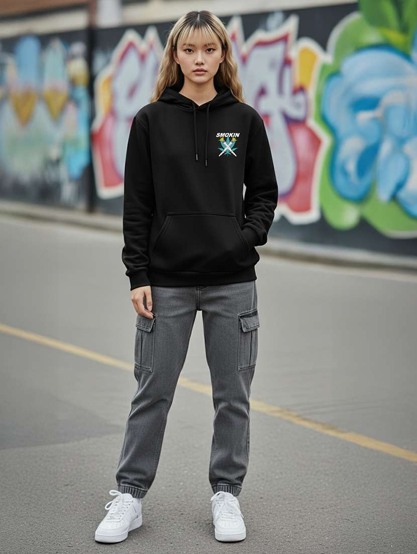 women printed long sleeve hooded sweatshirt - 22265034 -  Standard Image - 4