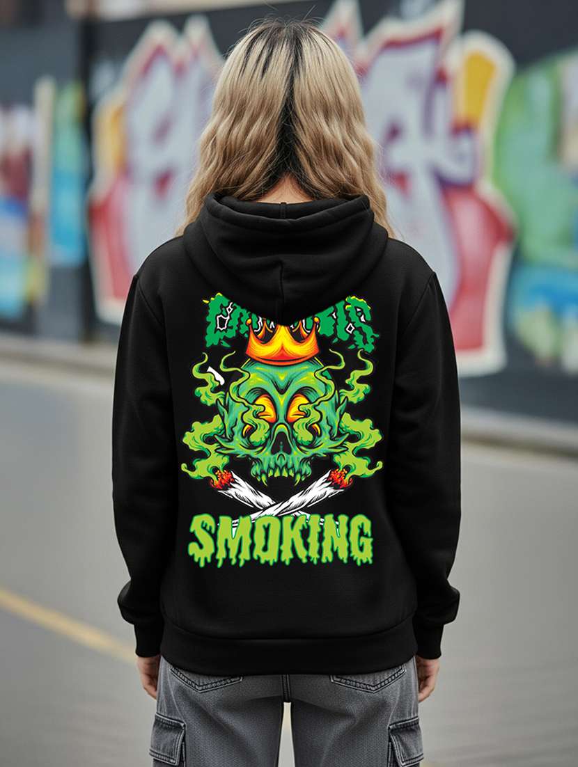women printed long sleeve hooded sweatshirt