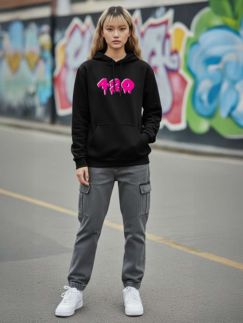 women printed long sleeve hooded sweatshirt - 22265061 -  Standard Image - 4