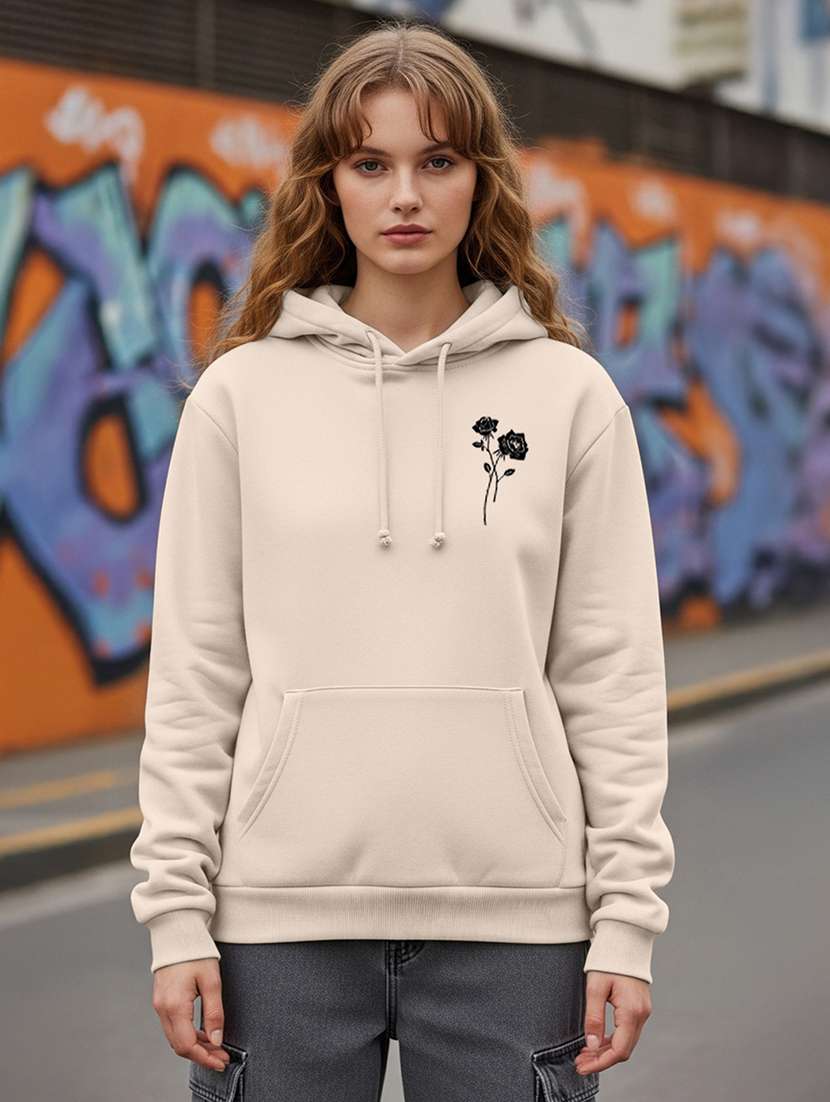women printed long sleeve hooded sweatshirt - 22265069 -  Standard Image - 1