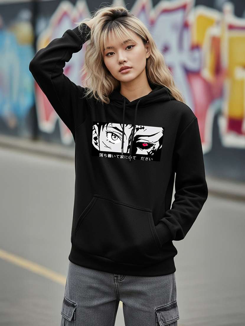 women printed long sleeve hooded sweatshirt - 22265071 -  Standard Image - 1