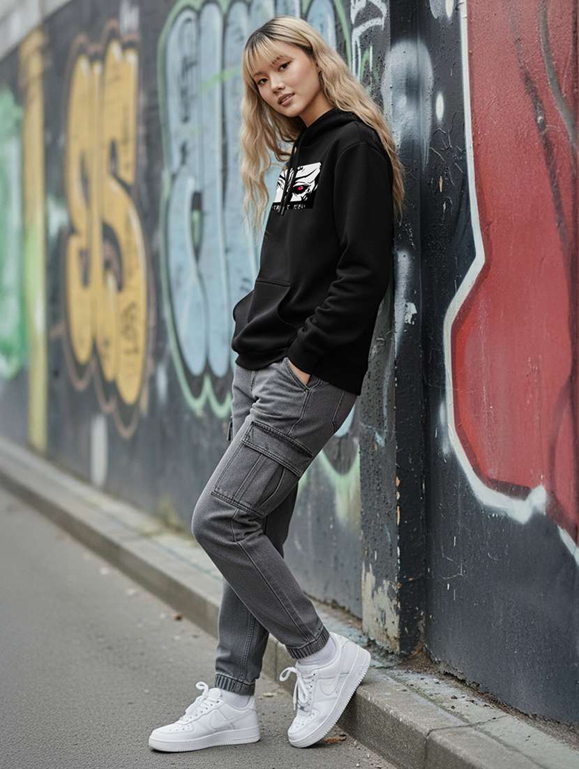 women printed long sleeve hooded sweatshirt - 22265071 -  Standard Image - 4