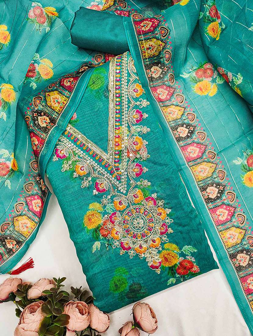 women floral embroidered unstitched suit set
