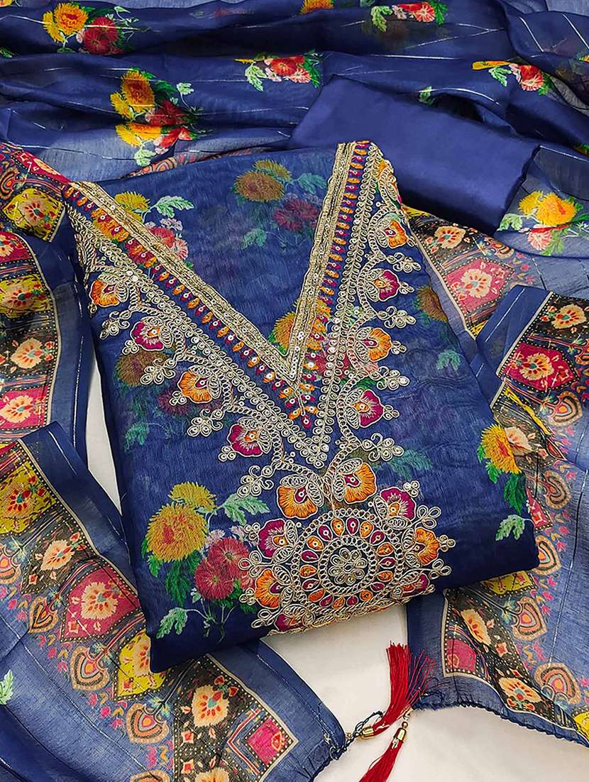 women floral embroidered unstitched suit set - 22265089 -  Standard Image - 1