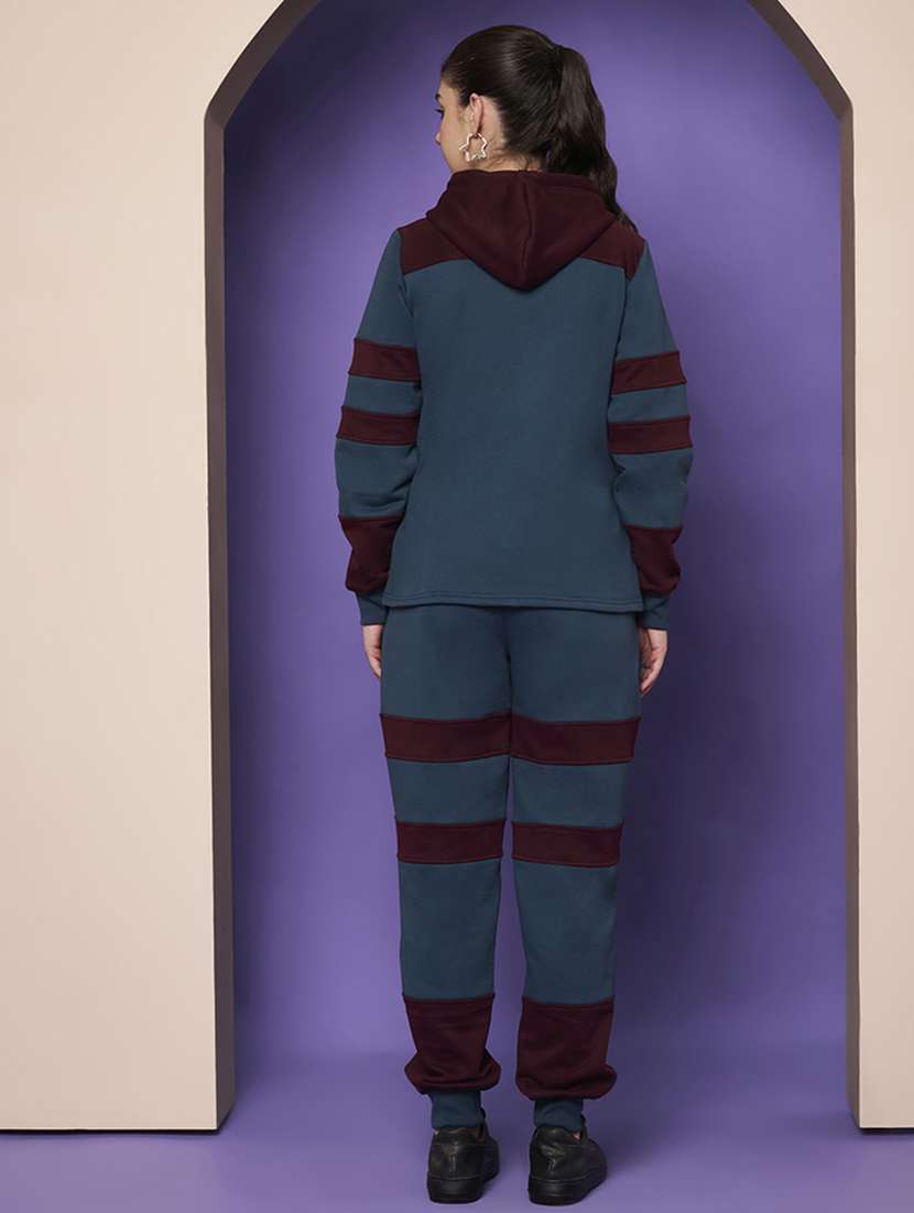 women color blocked hooded co-ord set - 22265115 -  Standard Image - 4