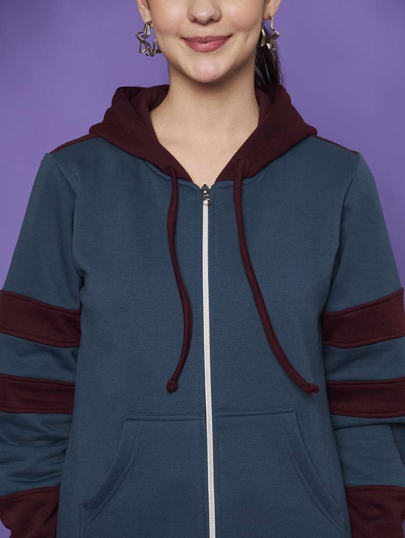 women color blocked hooded co-ord set - 22265115 -  Standard Image - 6