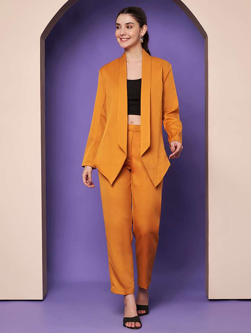women solid blazer and trouser co-ord set - 22265116 -  Standard Image - 1