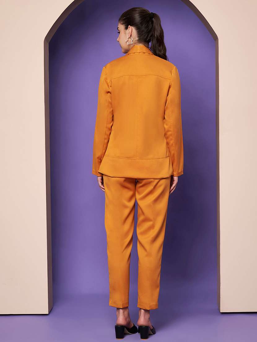women solid blazer and trouser co-ord set - 22265116 -  Standard Image - 4
