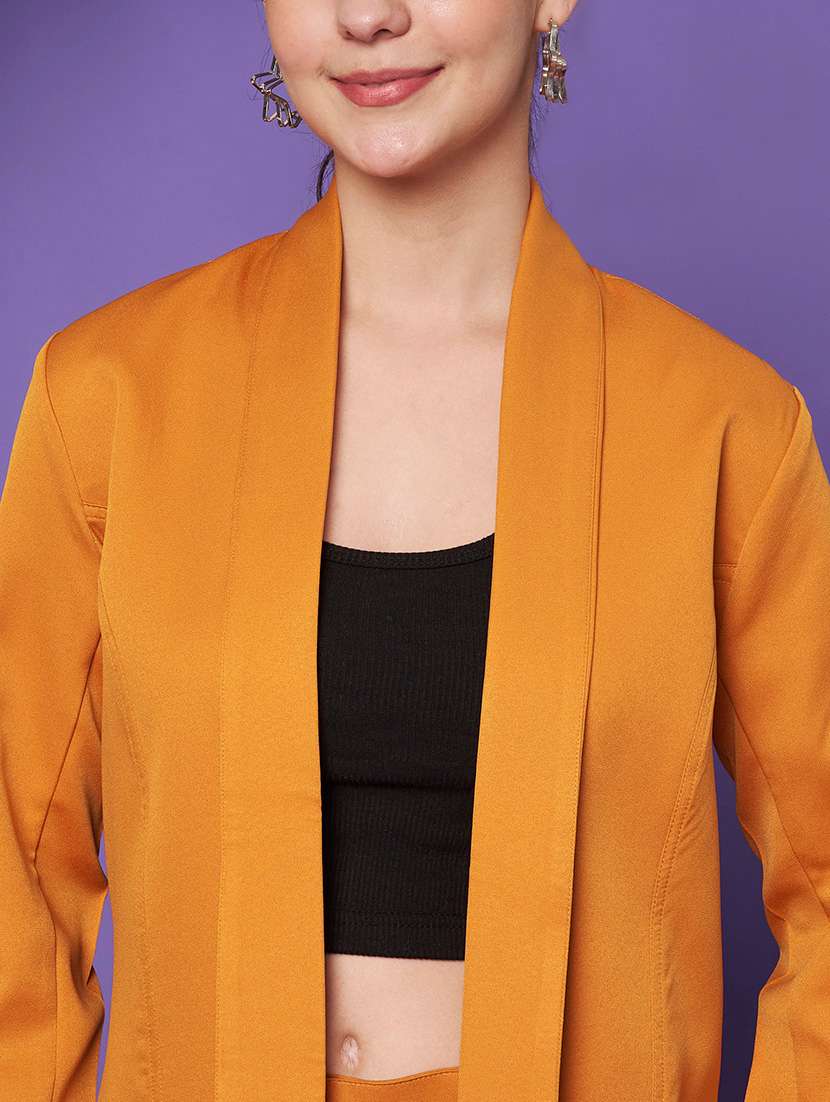 women solid blazer and trouser co-ord set - 22265116 -  Standard Image - 6
