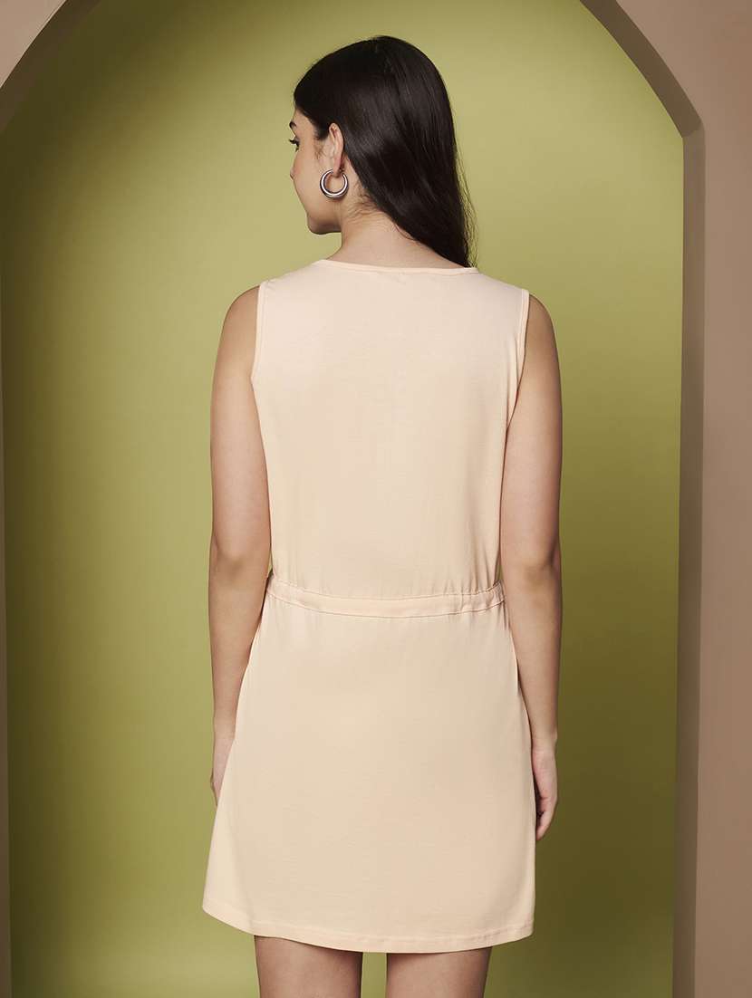 women solid sleeveless straight dress - 22265128 -  Standard Image - 4