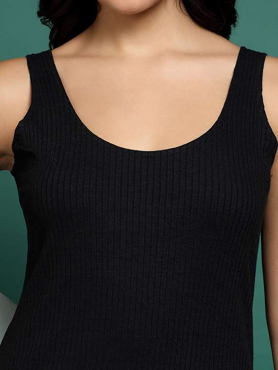 women black solid sleeveless camisole - 22265129 -  Standard Image - 6
