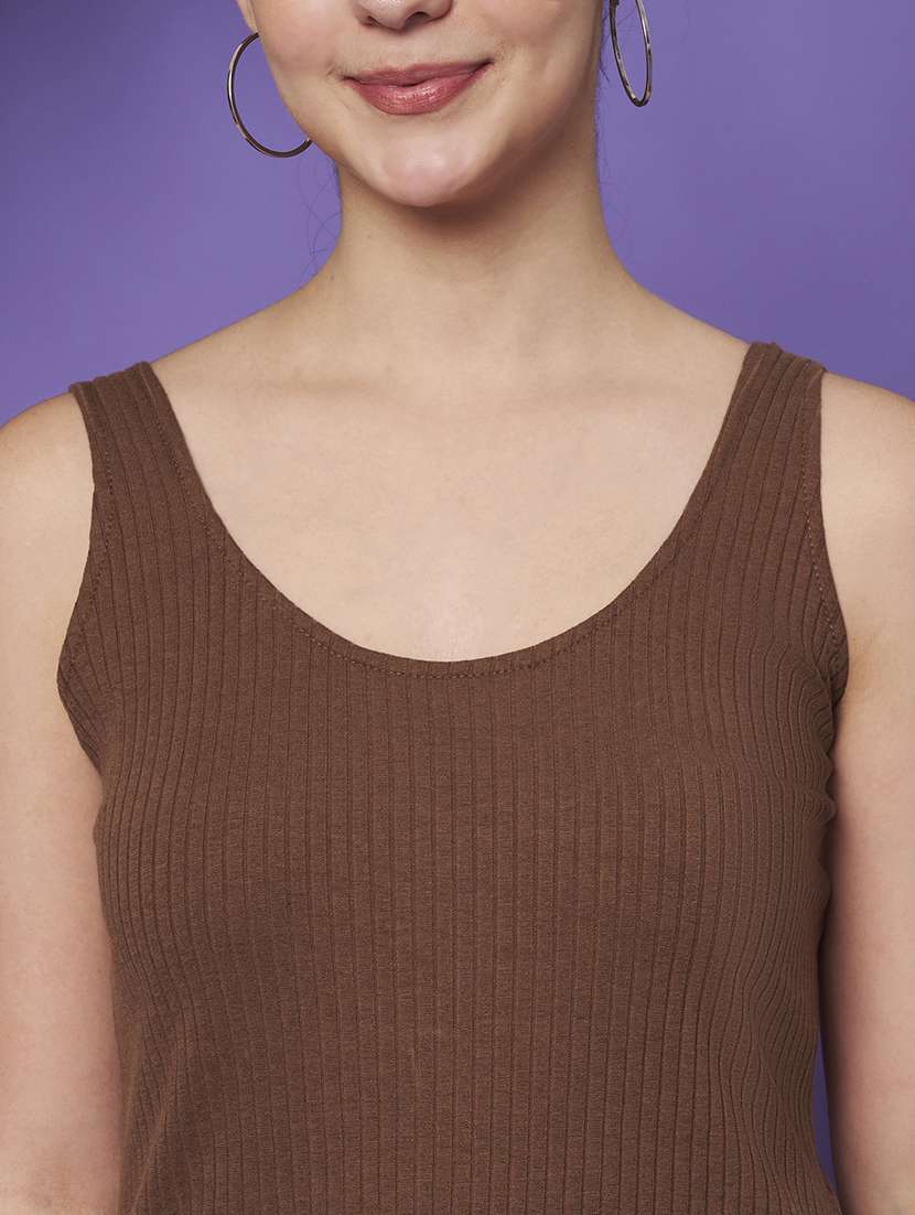 women brown solid sleeveless camisole - 22265130 -  Standard Image - 6