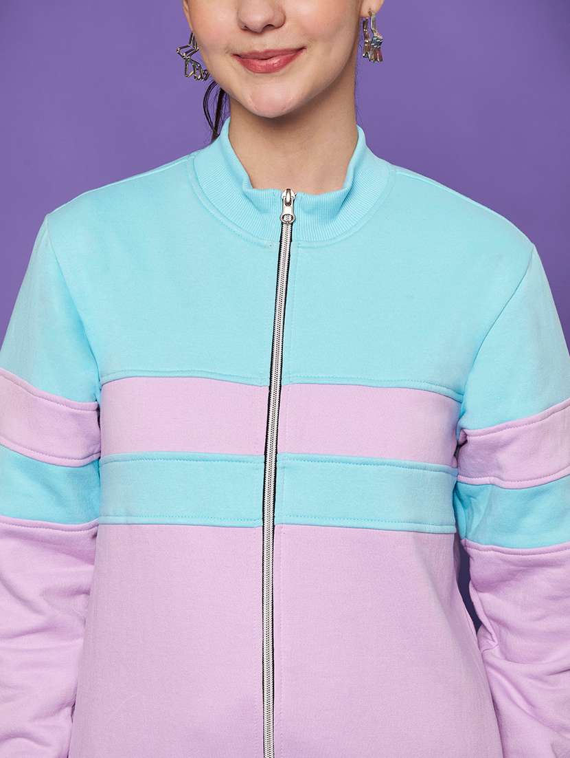Women Color Blocked Long Sleeve Regular Jacket - 22265146 -  Standard Image - 6