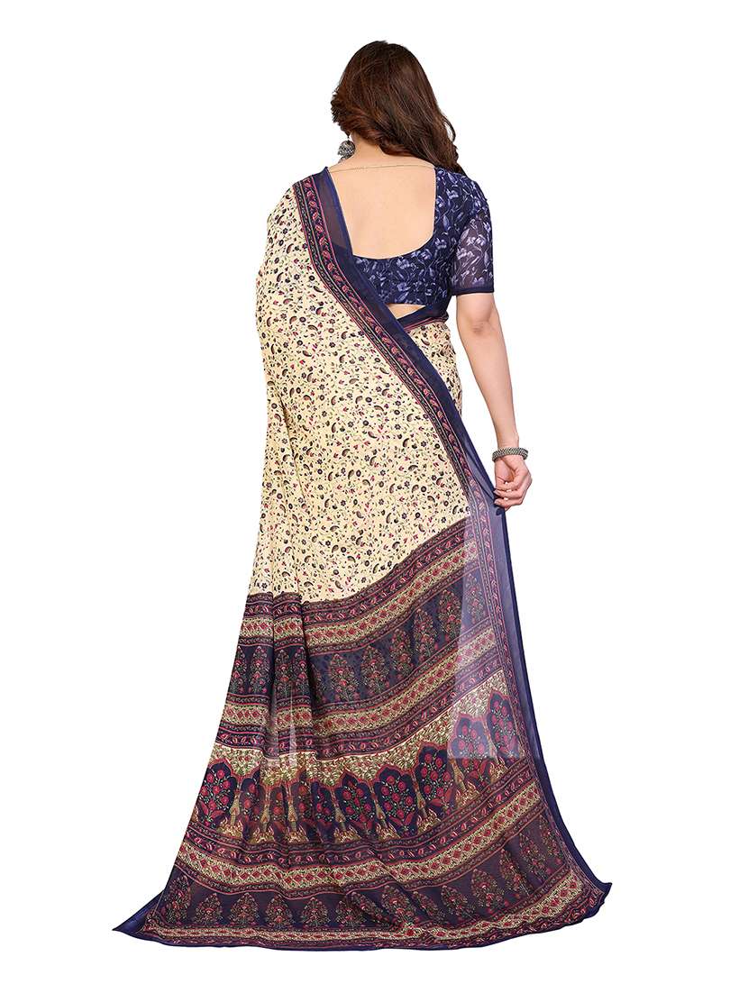 women printed casual wear saree with blouse - 22265387 -  Standard Image - 1