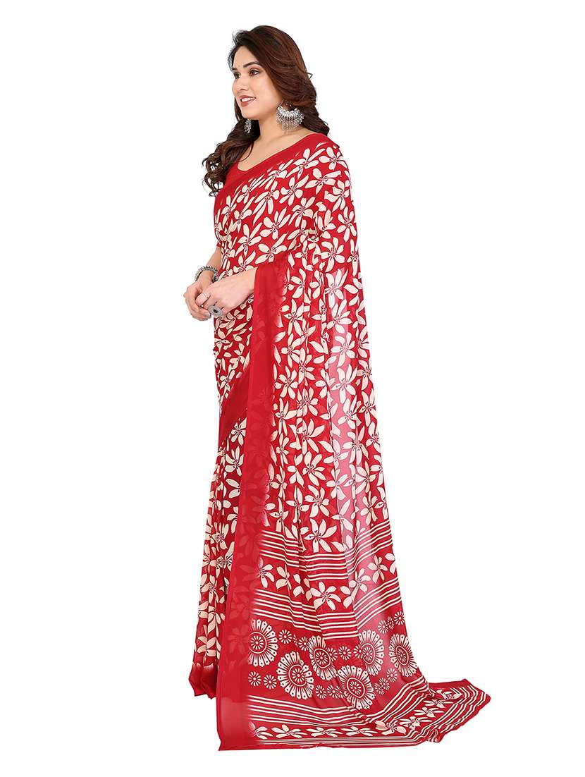 women printed casual wear saree with blouse - 22265392 -  Standard Image - 1