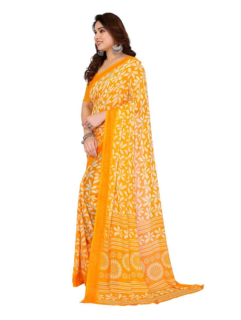 women printed casual wear saree with blouse - 22265393 -  Standard Image - 1