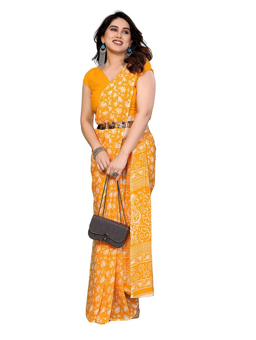 women printed casual wear saree with blouse - 22265405 -  Standard Image - 4